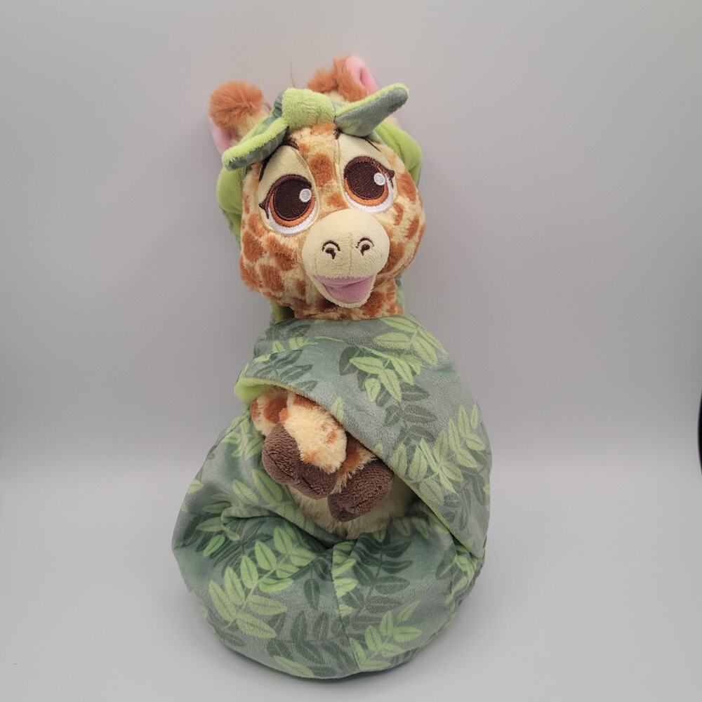 Disney Parks Baby Giraffe Plush with Leaf Swaddle Blanket Lovey Safari...